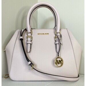 New Michael Kors Charlotte Large Satchel Leather Powder Blush